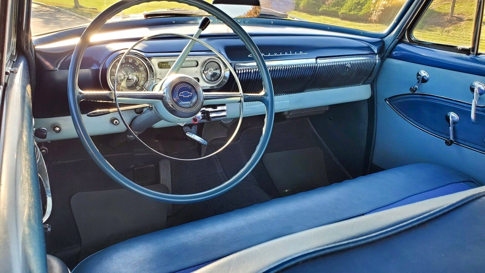 1953 Chevy Bel Air Sport Coupe - Blue with Two-Tone Blue Interior